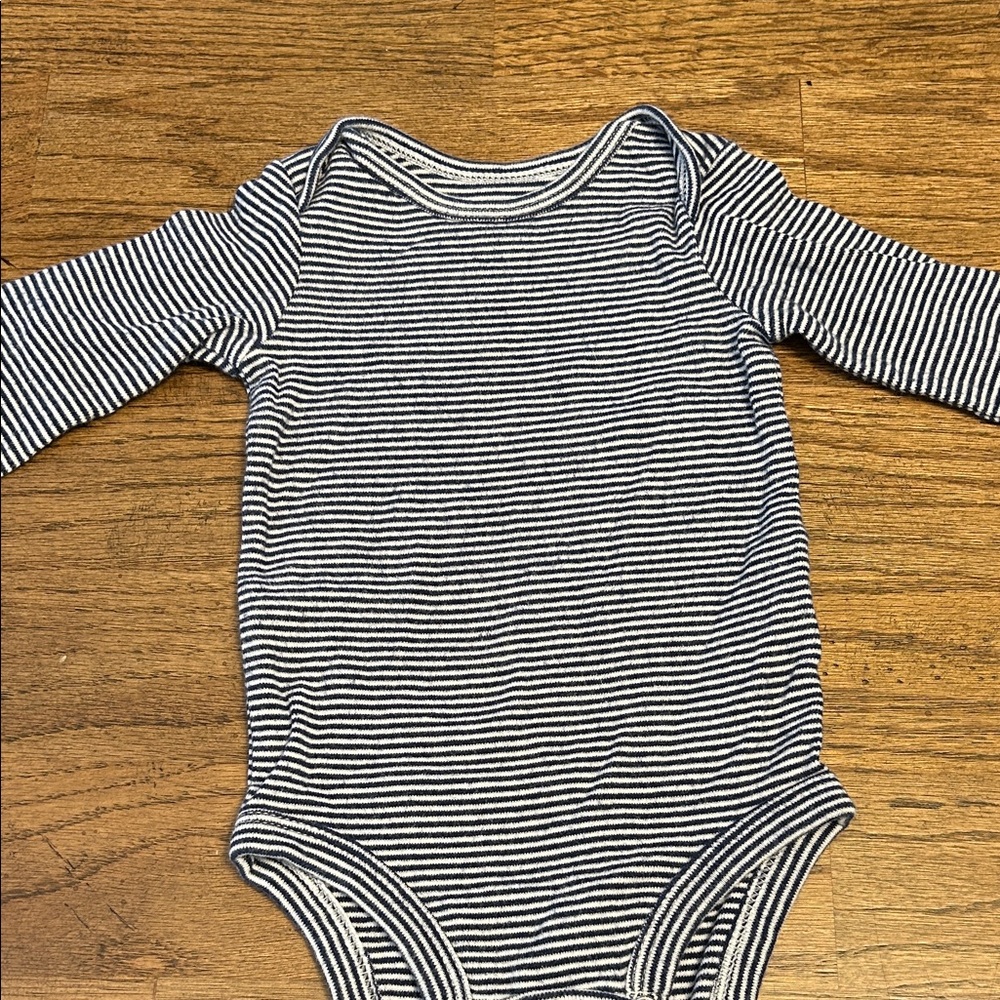Striped and Dinosaur Baby Bodysuits with Denim Pants Set - Picture 8 of 9